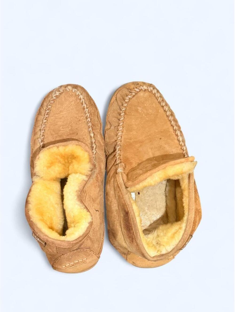 L.L.Bean brown suede slippers with shearling lining #cozy #comfort
